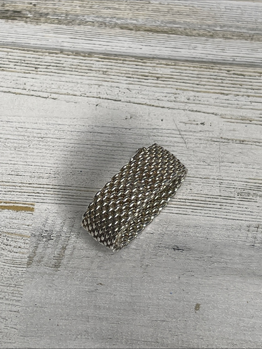 Tiffany & Co. Somerset Wide Mesh Ring Sterling Silver 925 - Picture 3 of 6
